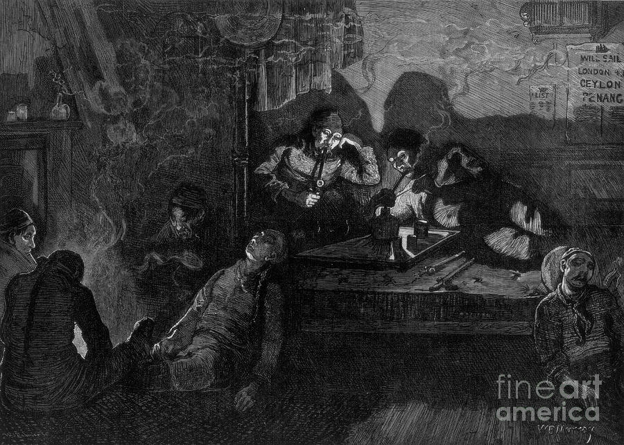Opium Smoking In The East End Drawing by Print Collector
