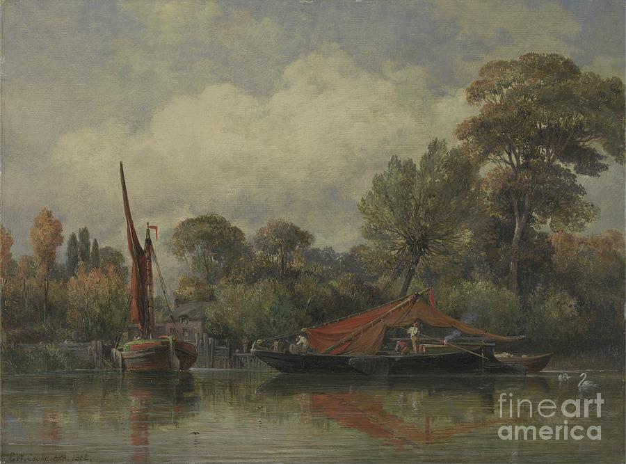 Opposite My House At Barnes, 1862 Painting by Edward William Cooke