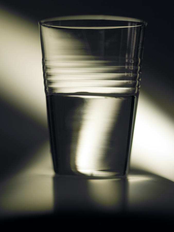 Glass Photograph - Optimism Half Full Glass by Joe Felzman Photography