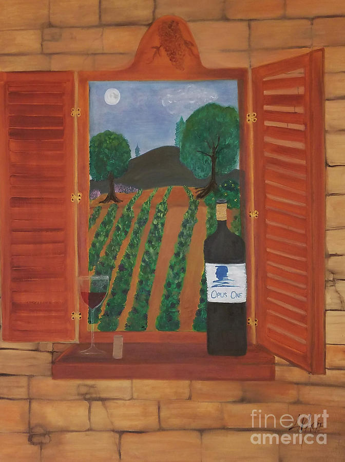 Opus One Napa Sonoma Painting by Artist Linda Marie