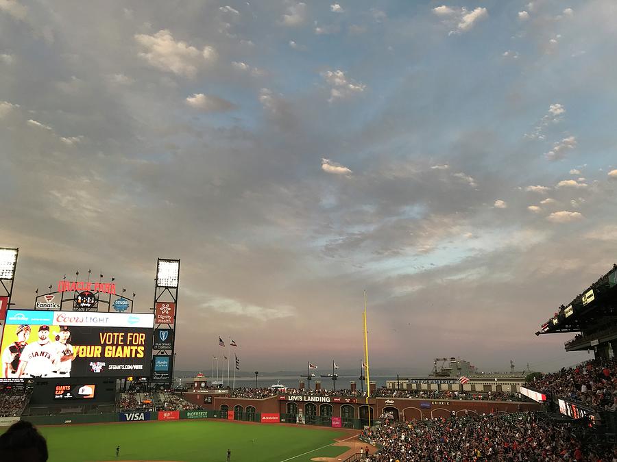 Oracle Park Sunset with Buttermilk Sky Photograph by Cindy Bale Tanner