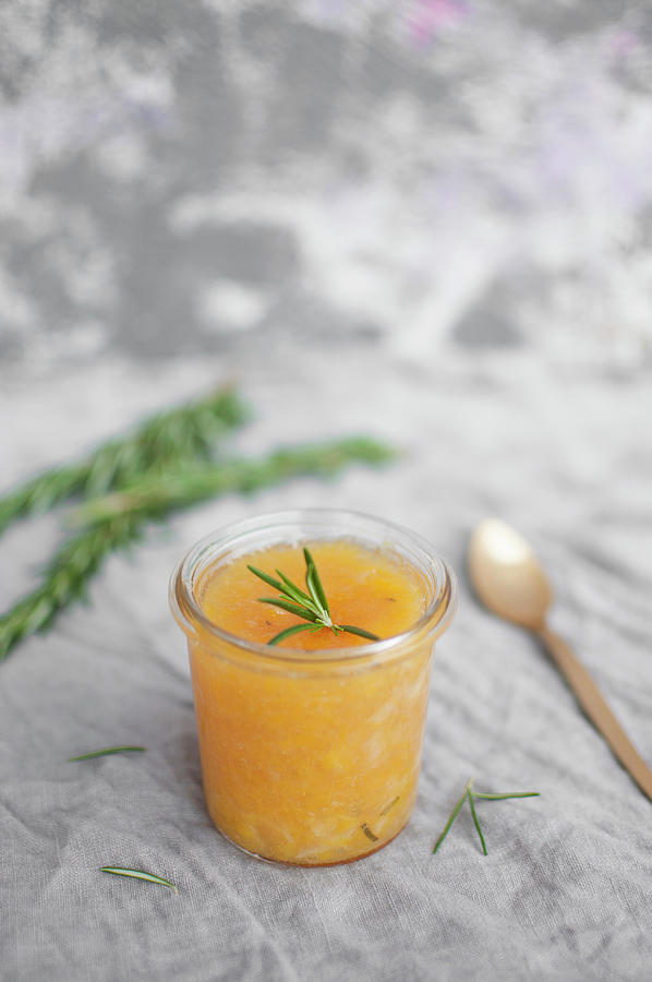 Oragne And Rosemary Jam, Made With Orange, Lemon, Sugar And Rosemary Photograph by Kachel Katarzyna