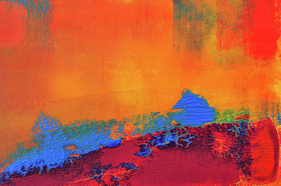 Orange And Blue Abstract One Digital Art by Johnwoodcock