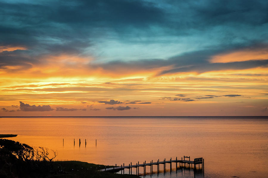 Orange and Blue Outer Banks Sunset Photograph by Anthony Doudt