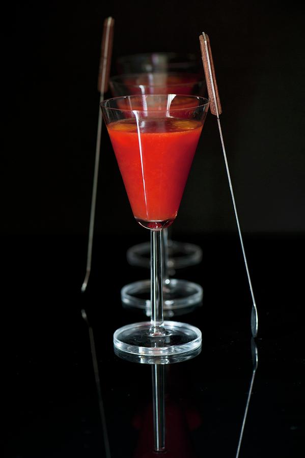 Orange And Campari Jelly In A Glass Photograph by Magdalena Hendey