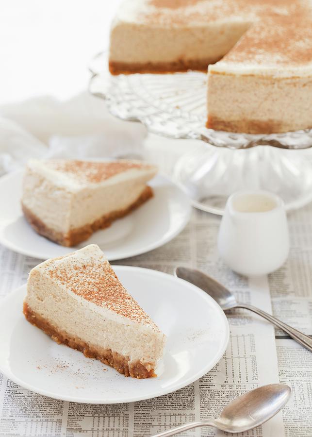 Orange And Rum Cheesecake With A Trio Of Spices, Sliced Photograph by Jane Saunders