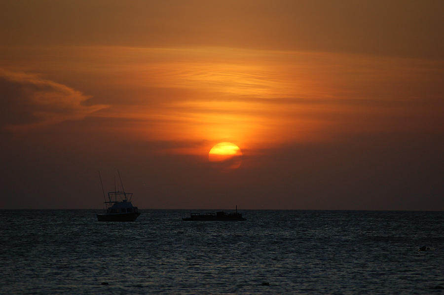 Orange Aruba Sunset Photograph by Dennis Schmidt