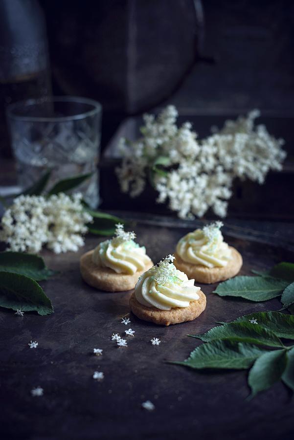 Orange Biscuits With Elderberry Cream vegan Photograph by Kati Neudert