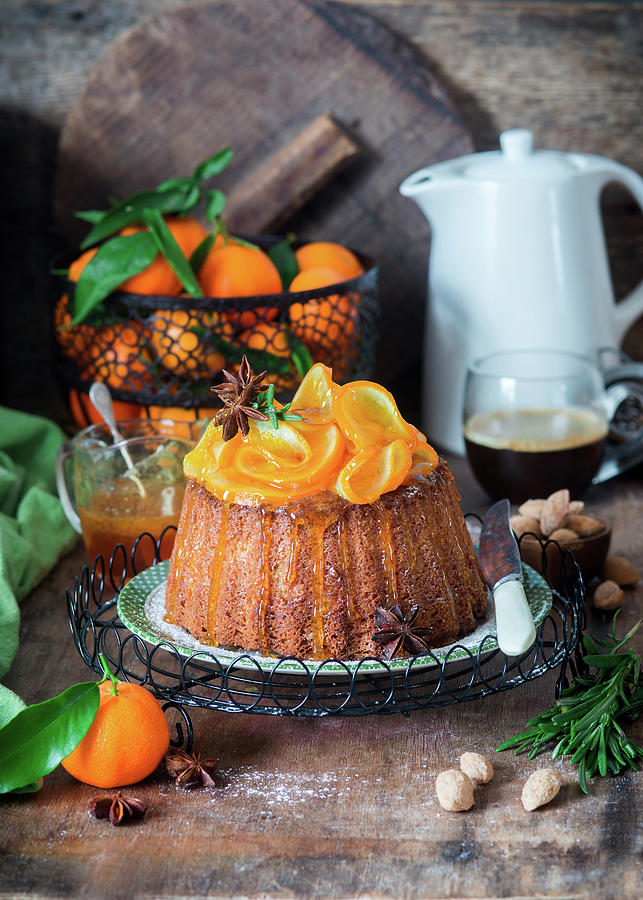 Orange Cake With Almond And Rosemary Caramel Photograph by Irina Meliukh