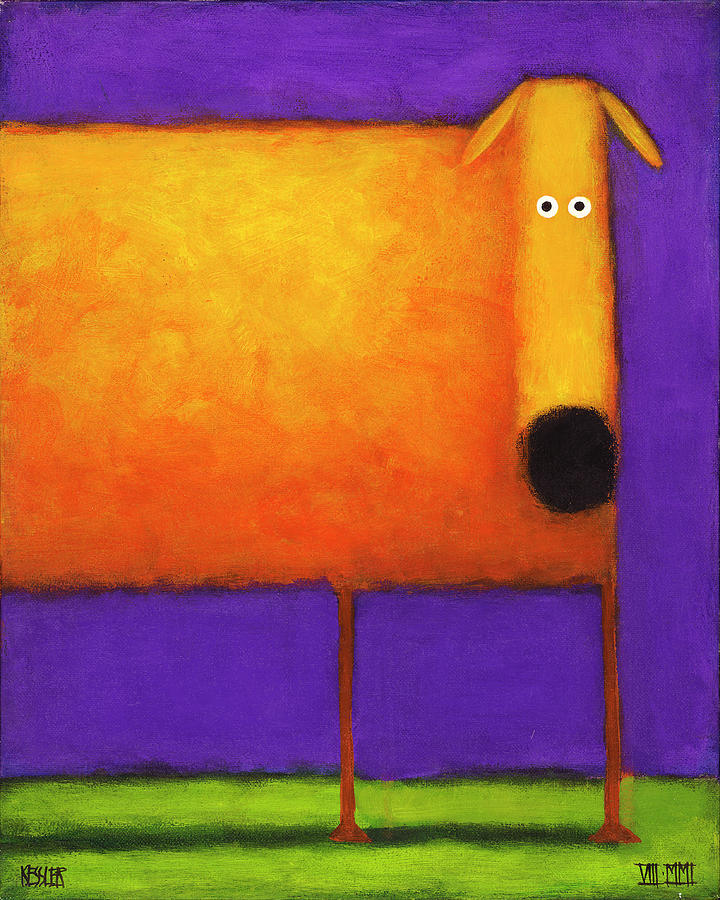Animal Painting - Orange Dog I by Daniel Patrick Kessler