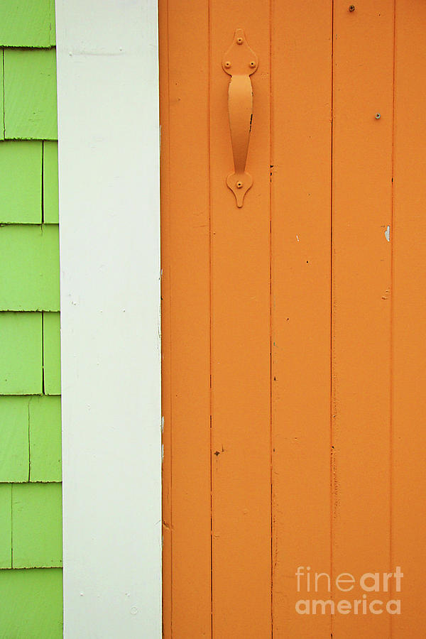 Orange Door Green Wall Photograph by Lenore Locken