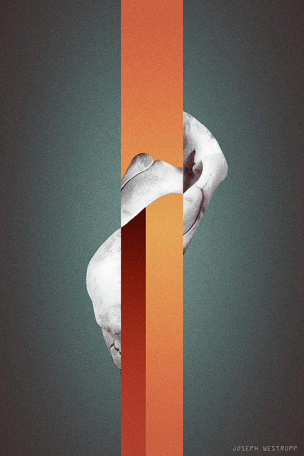 Orange Endobrume - Surreal Abstract Elephant Bone Collage With Rectangles by Joseph Westrupp Orange Endobrume - Surreal Abstract Elephant Bone Collage With Rectangles by Joseph Westrupp