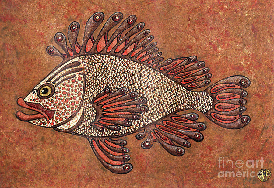 Orange Fish Painting by Amy E Fraser