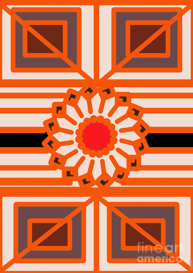 Orange Flower Abstract Digital Art