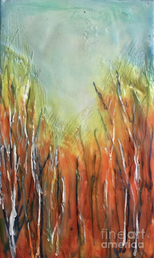 Orange Forest Painting by Christine Chin-Fook