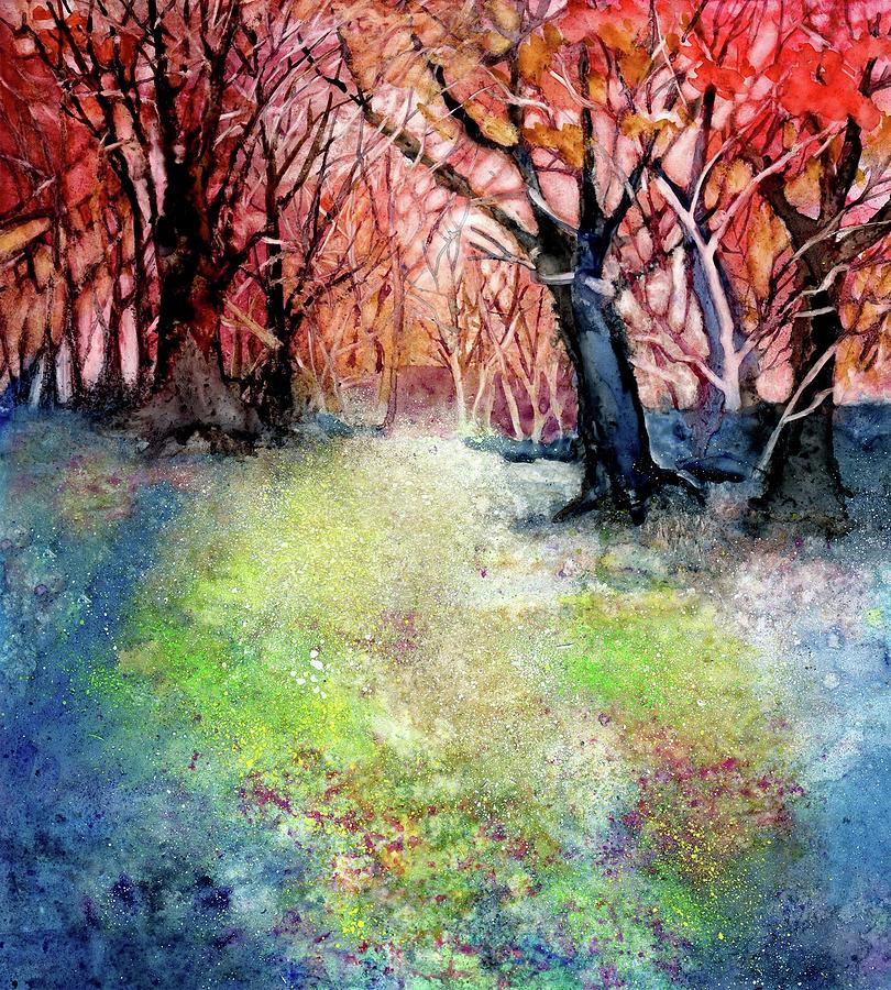 Orange Forest Mixed Media by Lucy Lemay