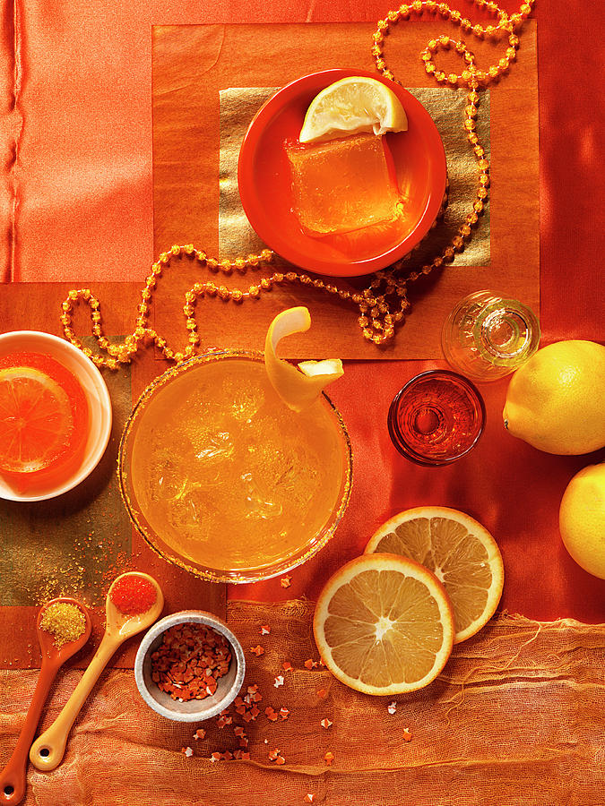 Orange Jelly And Orange Juice On An Orange Background Photograph by Jim Scherer
