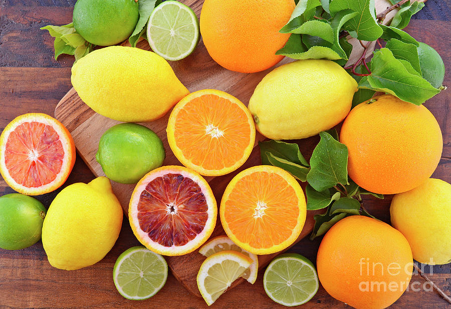 Orange, Lemon and Lime Citrus Fruit Photograph by Milleflore Images