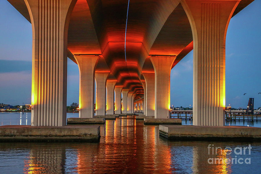 Orange Light Bridge Reflection Photograph by Tom Claud