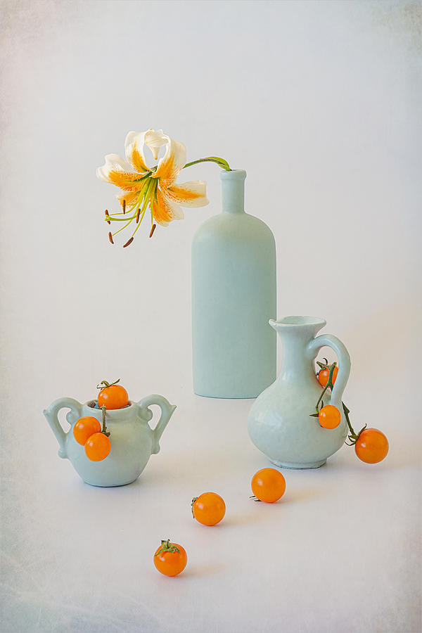Lily Photograph - Orange Lily And Tomatos by Lydia Jacobs