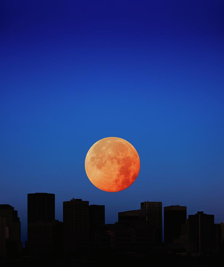 Orange Moon In Dark Sky Photograph by Design Pics/kelly Redinger