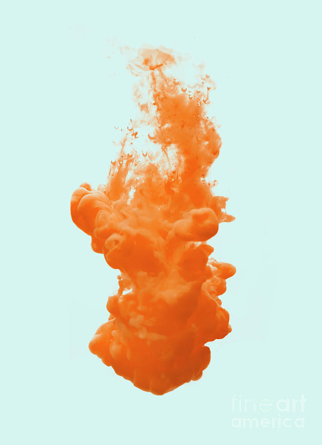 Orange Paint In Water by Tara Moore