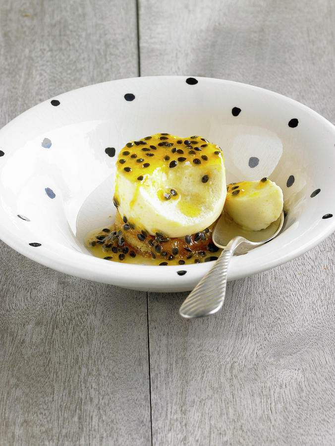 Orange Pudding With Passion Fruit Sauce Photograph by Barbara Lutterbeck