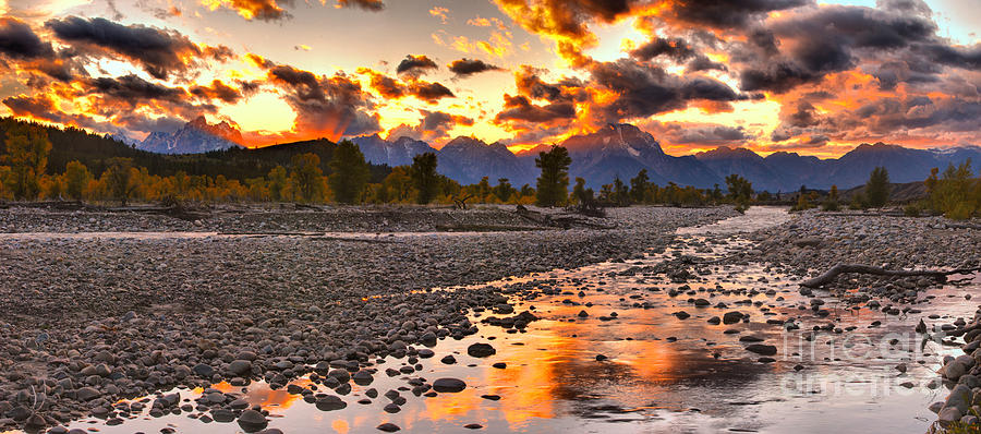 Orange Reflections In Spread Creek Photograph by Adam Jewell