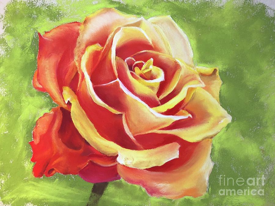 Orange Rose Painting by Angela Armano