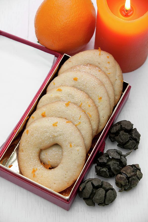 Orange Sables cookies In A Box Photograph by Food Experts Group
