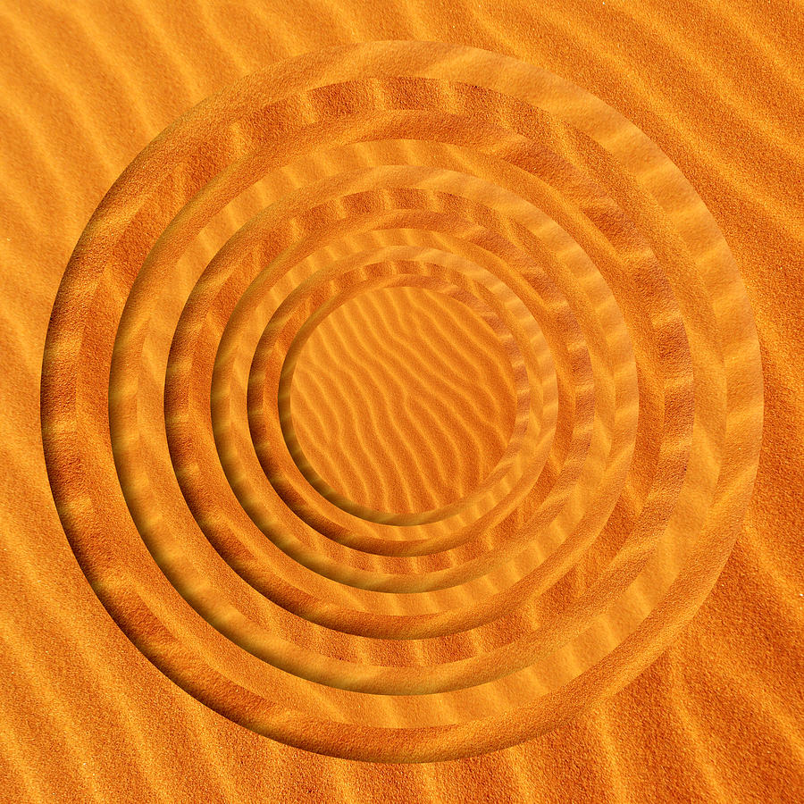 Orange Sand Circles Digital Art