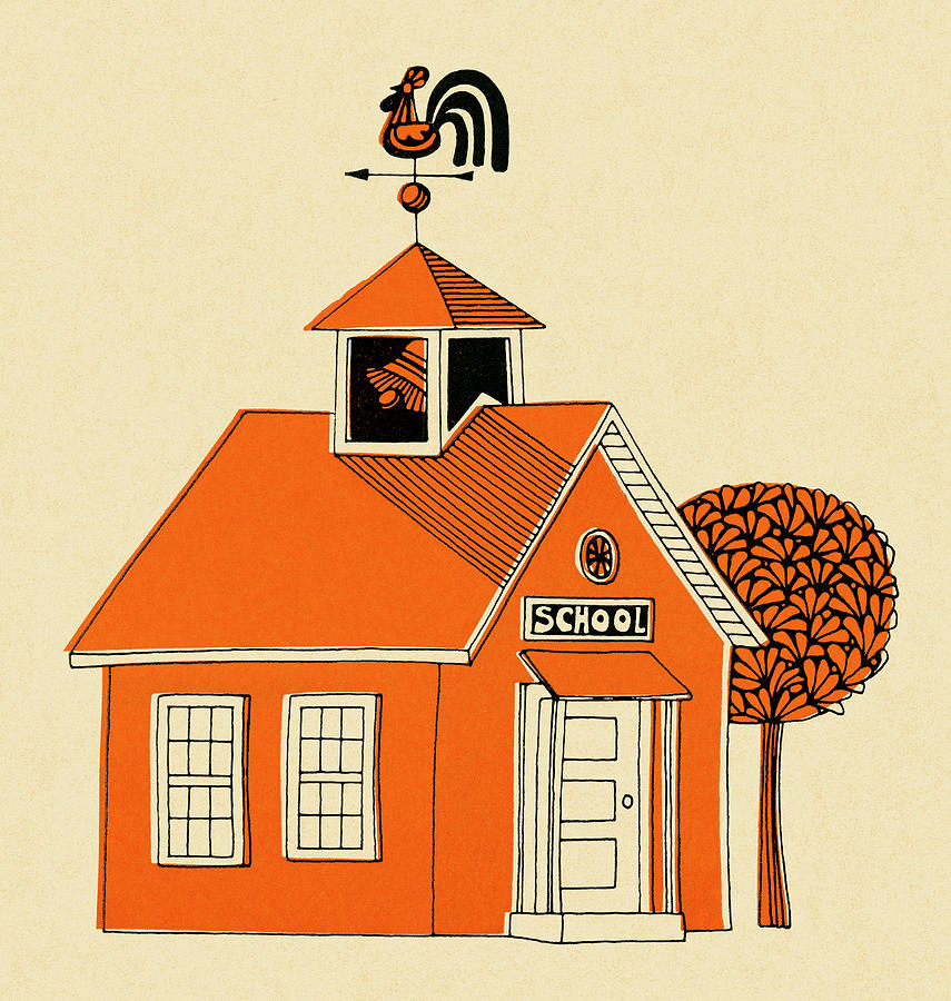 Architecture Drawing - Orange School House by CSA Images