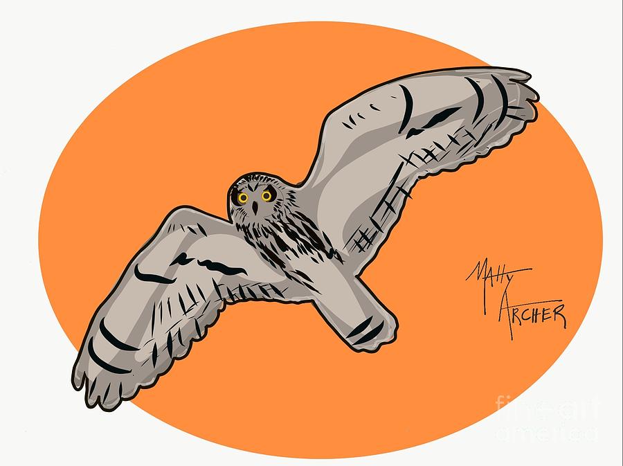 Orange Sun Owl by Matty Archer Orange Sun Owl by Matty Archer