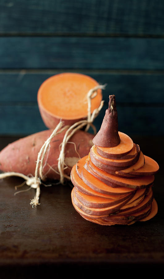Orange Sweet Potato Baked Chips Photograph by Yelena Strokin