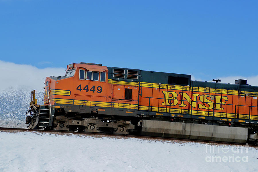  Orange Train  In Snow Photograph by Svp Images