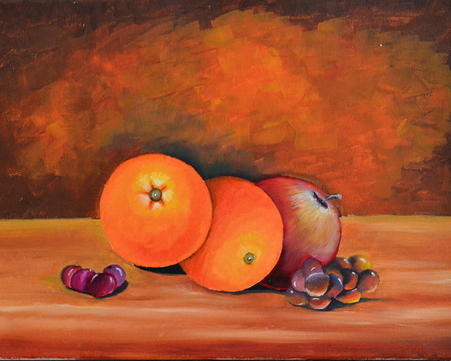 Oranges and Apple Painting by Martin Schmidt