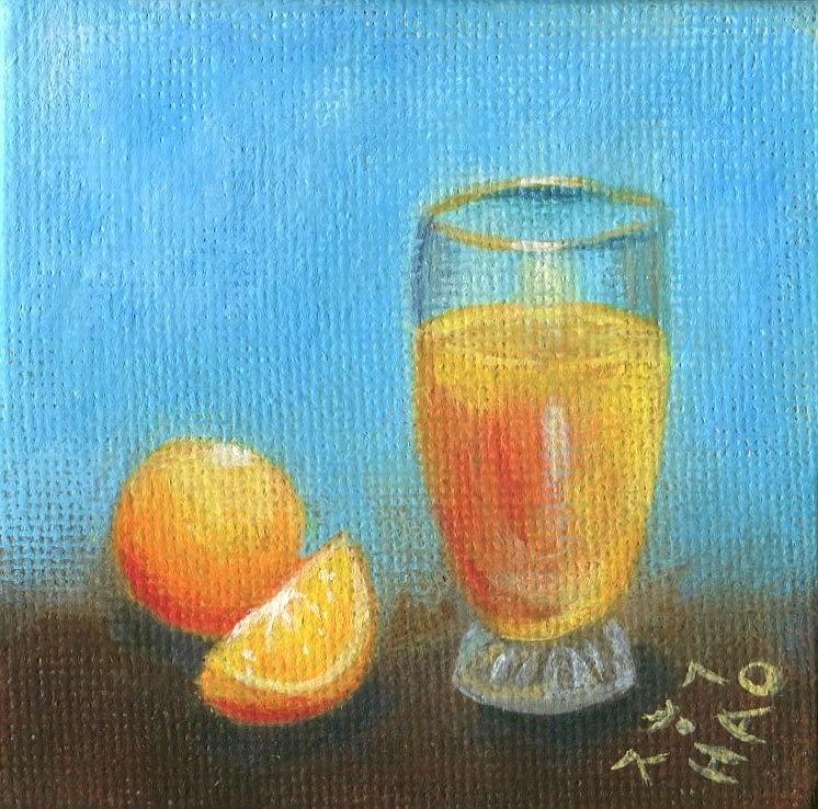 Oranges and Juice Painting by Helian Cornwell