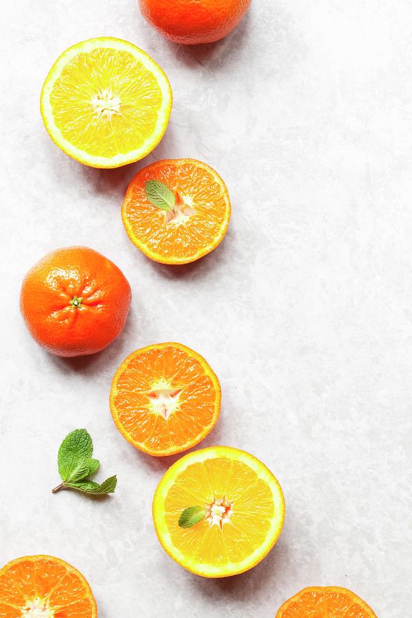 Oranges, Clementines And Mint Photograph by Jane Saunders