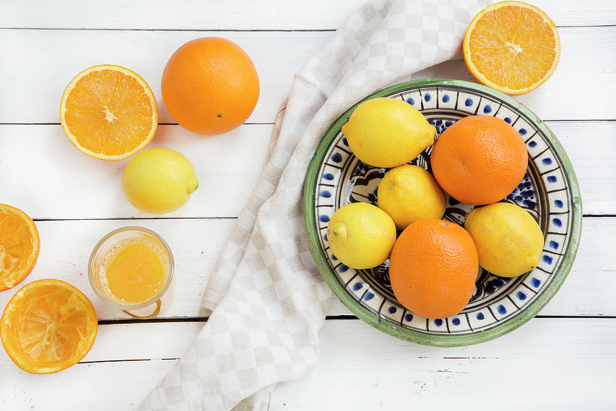 Oranges, Lemons, And Orange Juice Photograph by Catja Vedder