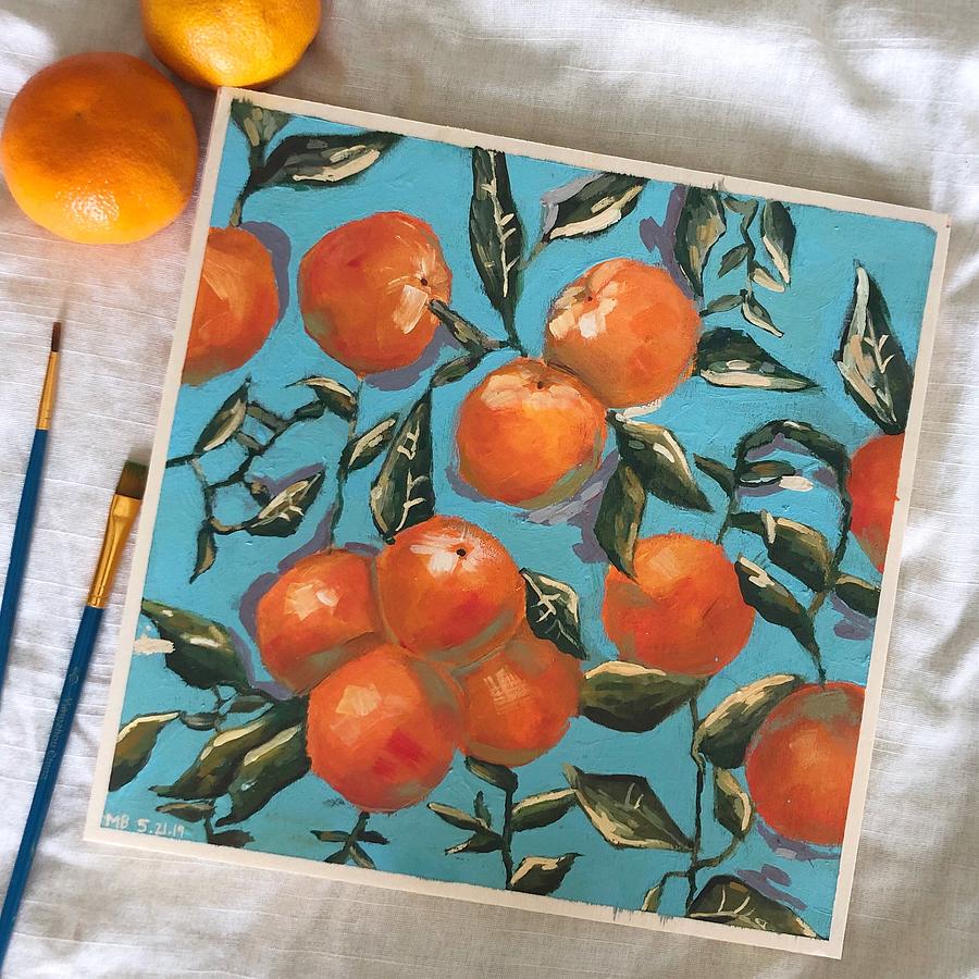 Nature Painting - Oranges by Meera Bhatia