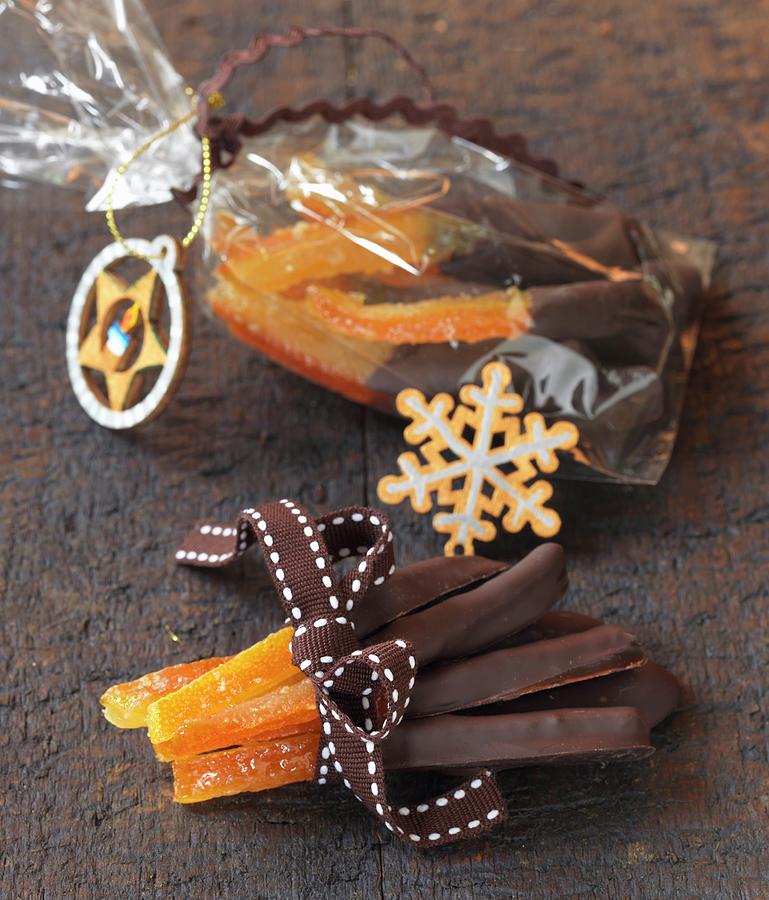 Orangettes candied Oranges With A Chocolate Glaze, France Photograph by Nicolas Leser