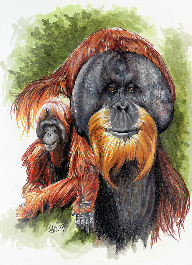  Orangutan  Soul Painting  by Barbara Keith