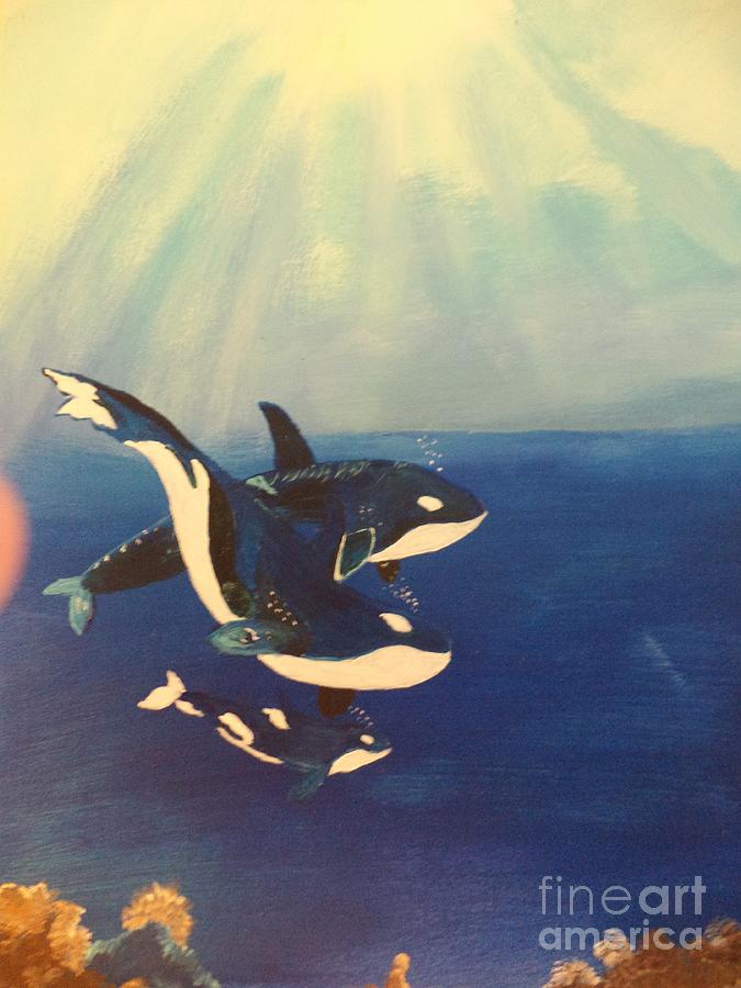 Orca Family # 185 Painting by Donald Northup
