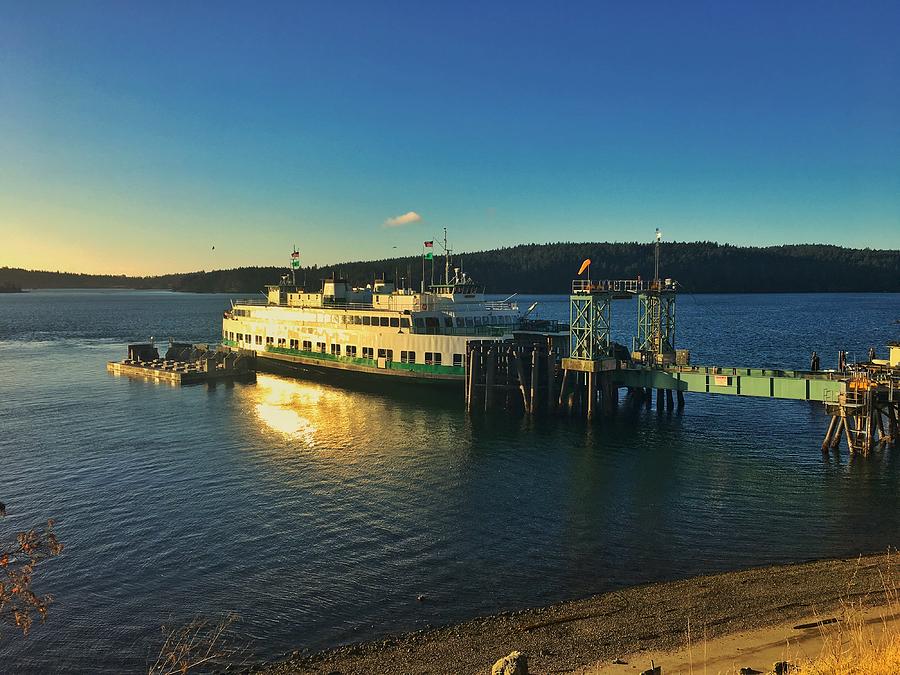 Orcas Island Ferry at Sunrise Photograph by Jerry Abbott