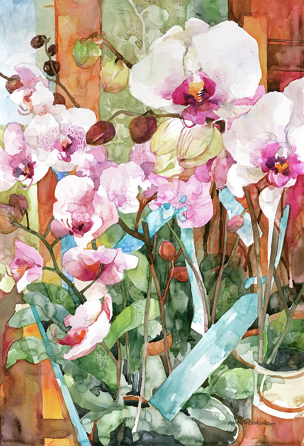 Flower Painting - Orchid Dance by Annelein Beukenkamp