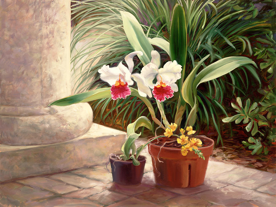 Flower Painting - Orchid Duo by Laurie Snow Hein