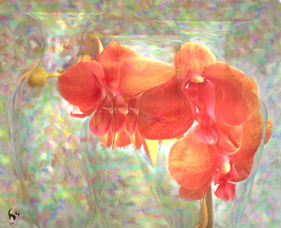 Orchids and Vases Impresionism Photograph by Joyce Dickens