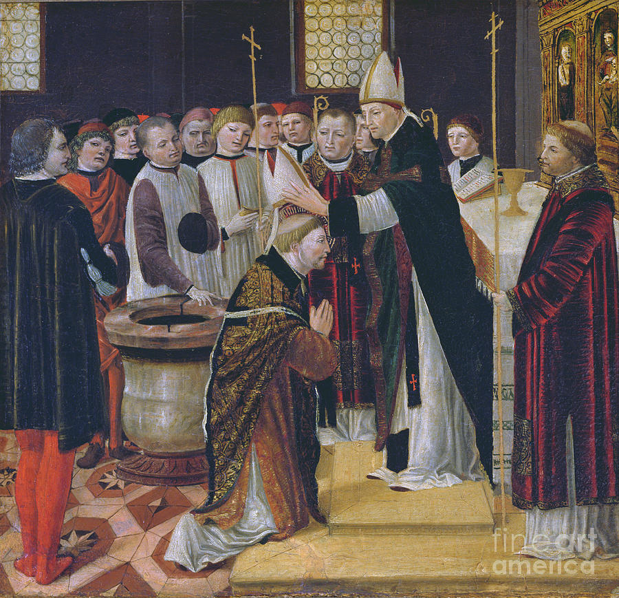 Ordination Of St. Augustine by Ambrogio Da Fossano