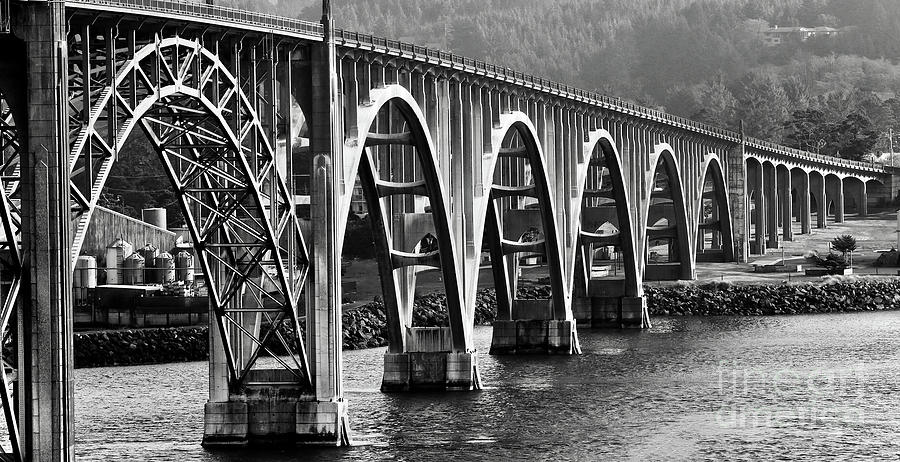 Oregon Bridge In Black And White Photograph by American School