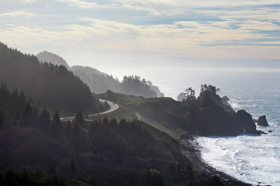 Oregon Coast Highway Along Pacific Digital Art by Heeb Photos